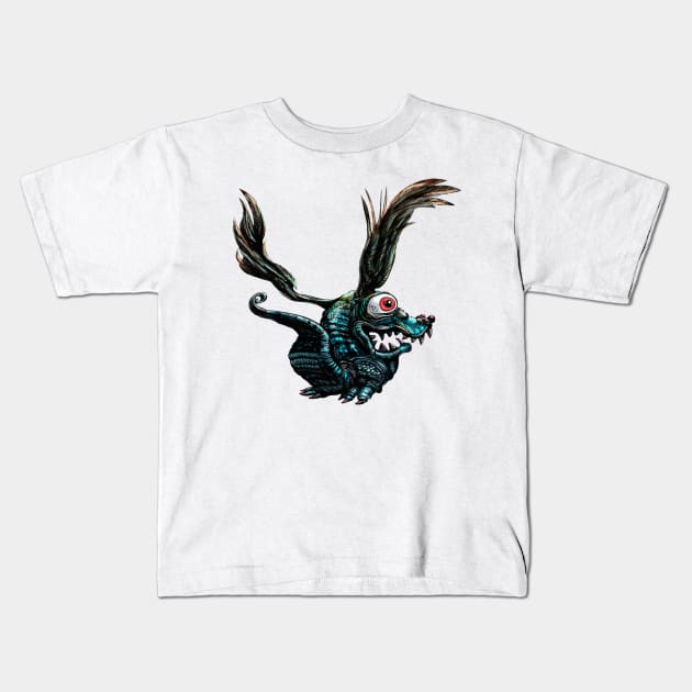 Dragon Dog Kids T-Shirt by Lefrog